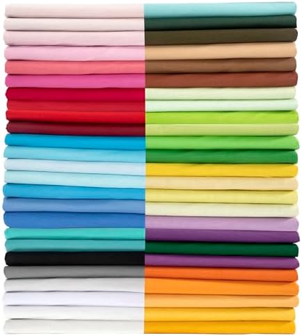Aubliss 200pcs 100% Cotton Fabric Bundle 4" x 4" PreCut Fat Squares Sheets