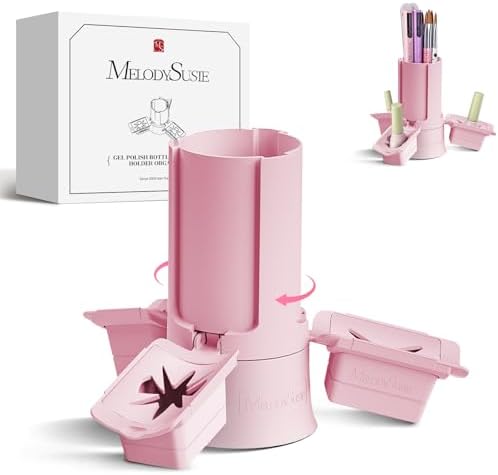 MelodySusie Nail Polish Bottle Holder and Nail Art Tools Organizer Pink