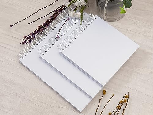 potricher 10 x 10 Inch DIY Scrapbook Photo Album 80 Pages, White | Thick Kraft Paper Scrap Book Photo Albums, Memory Book for Wedding, Anniversary, Baby, Family, Travel, DIY Projects