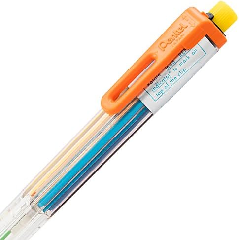 Pentel 8 Color Automatic Pencil Box Set, Assorted Accent Clip Colors, 8 Color Lead Refills and Sharpener (PH158-ST)
