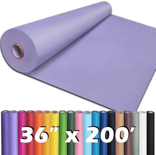 PerkHomy 36" x 2,400" (200') Light Purple Kraft Paper Roll for Craft Bulletin Board Paper Art Table Covering Crafting Gift Wrapping Bouquet Packing Parcel 80GSM 55LB (Light Purple, 36" x 200')