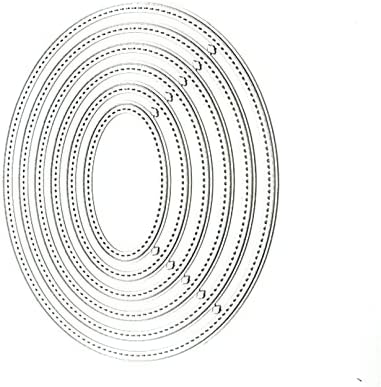 Scrapbooking Die-Cuts, Layer Frame Net Set Metal Cutting Dies for Card Making, Paper Craft Template, Background Embossing Stencils, DIY Album Décor (6 Pack Ovals-11x8.7cm)