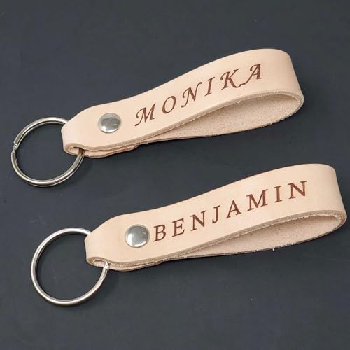 10 Pack Natural Leather Keychains Kit - Craft Projects - DIY Leather Key Fobs - Great for Stamping, Tooling, Engraving - Made in USA