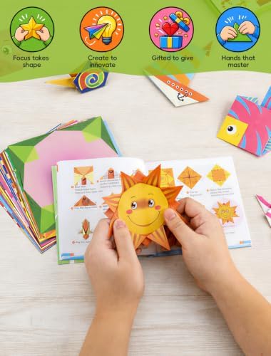 hapray Origami Kit for Kids, 98 Paper with 47 Patterns, Origami Instruction | DIY Art and Craft Projects with 49-page Guide, Beginners Origami Kit for Ages 5+, Classrooms and Family Craft Time