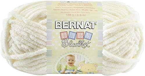 Bernat Baby Blanket Yarn for Crocheting Soft, Vanilla