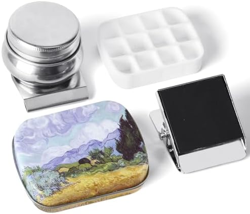 Portable Travel Watercolor Palette, Mini Metal Tin Box,12-Well Empty Tins
