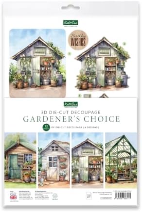 Katy Sue Die Cut Decoupage – Gardener's Choice (Pack of 12) – Garden Themed Designs for Layered Card Making – Premium 150gsm Paper – UK Made Card Making
