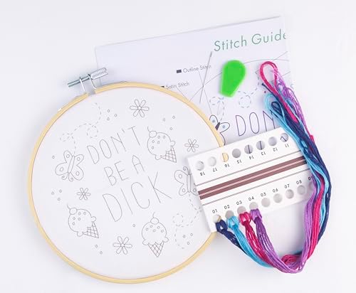 FUNATIC Don't Be A Dick Funny Embroidery Kit for Adults