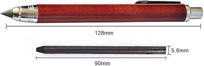 5.6mm Lead Holder Sketching Mechanical Pencil Retractable Drawing Charcoal Pencil Automatic Wooden Sketch Pencil with Gift Box for Artists Beginners Engineers Graphing Crafting School Art Supplies