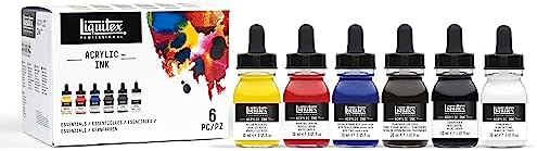 Liquitex Professional Acrylic Ink, 1-oz (30ml), Essential Color Set, Set of 6