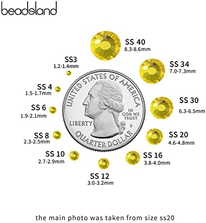 Beadsland Hotfix Rhinestones Bulk, Lemon Yellow, SS10, 14400pcs