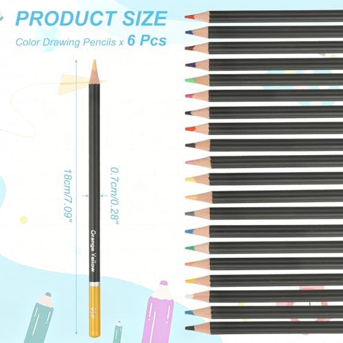 PATIKIL Colored Pencils, Dirt Yellow Color Drawing Pencils with Oil-Based Cores Art Scrapbook Supplies for Adult Coloring Books Artists Beginners Drawing Sketching, 6 Pcs