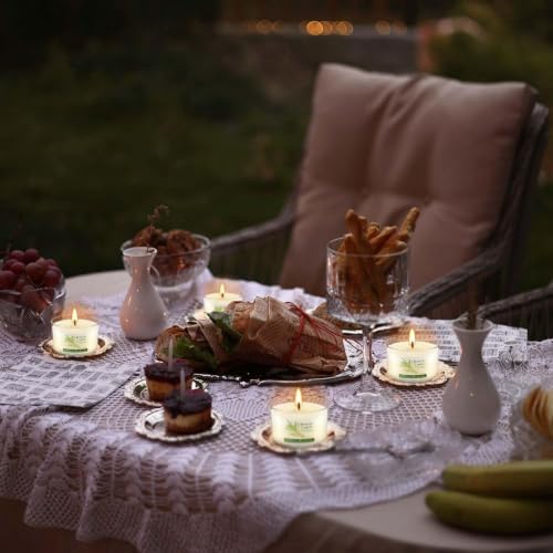 40 Pack Citronella Candles Bulk, Long Burning Portable Travel Size Soy Wax Candles with Natural Citronella Oil, Small Acrylic Jar Candle Set for Patio, Backyard, Camping, Indoor Outside