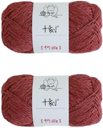 Cotton, Bamboo,Linen Blended Yarn 2 Skeins 50g/1.76oz- 07 Clay