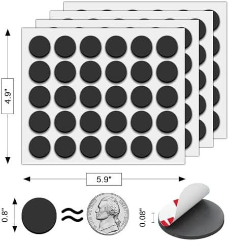 Towjug Flexible Adhesive Magnets, 120 Round Magnetic Dots, 0.8" x 0.08"