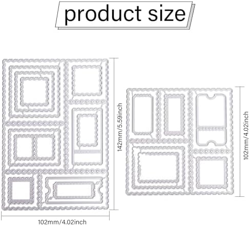 GLOBLELAND Postage Stamp Background Cutting Dies for Card Making Stamp Frame Cut Die for DIY Scrapbooking Journal Embossing Paper Craft Decor