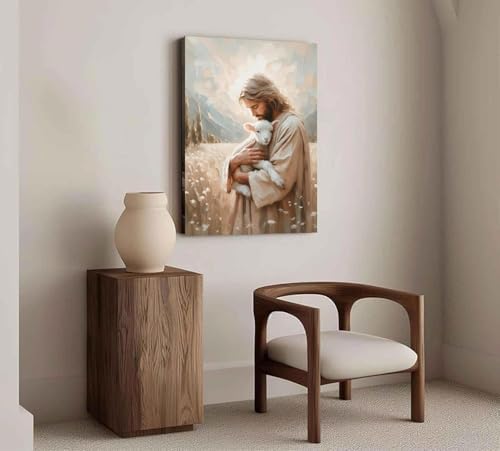 Jesus Paint by Numbers Kit for Adults Framed Canvas, Frameworkless