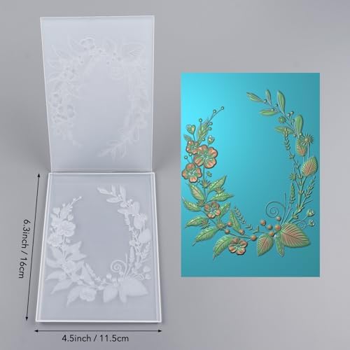 BAOFALI 3D Cherry Blossom Leaf Plastic Embossing Folders for DIY Scrapbooking Photo Album Card Paper Craft Decoration for Card Making,Embossing Template Paper Card Embossing Stencil