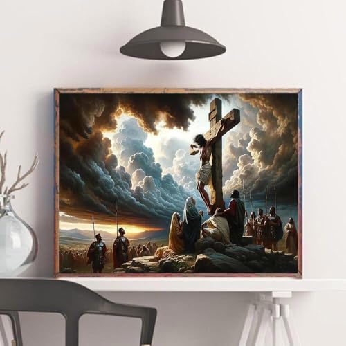 Jesus Paint by Numbers Kit for Adults Framed Canvas, Frameworkless