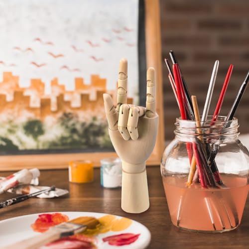 12" Art Drawing Hand Model,8" Artist Wooden Mannequin Figure Human People Dolls Manikin Supplies Stop Motion Figure Kit,Wooden Tools Posable Figure for Drawing,Painting,Sketching
