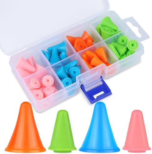JNENERY 48PCS Knitting Needles Point Protectors, 2 Sizes Needle Stoppers