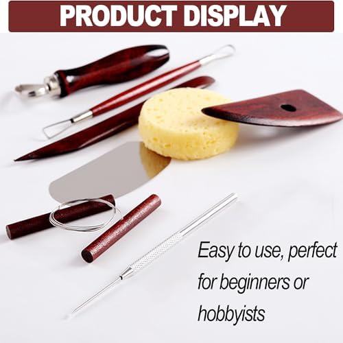 LINPHCEY 8-Piece Clay Sculpting Tools Set Perfect for Polymer Air Dry Modeling Clay Beginners & Professionals Ideal for DIY Pottery & Ceramics Tools for Clay Sculpey Sculpting & Crafting