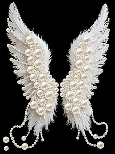 3D Pearl Angel Wings Diamond Art Painting Kits for Adults 12x16inch