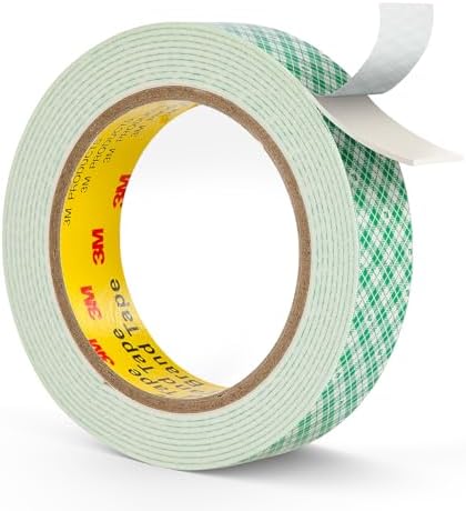3M Double Sided Foam Tape 1" x 10Ft White 4026 Double Coated Urethane Adhesion Polyurethane Tape for Mounting Signs Craft DIY Projects Cards, 1 Pack
