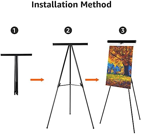 Amazon Basics High Boardroom Height Adjustable Flipchart Whiteboard and Display Easel Stand for Paper Pads and Signage, Portable, Collapsible Telescope Tripod, 37 x 18 x 28 in, Black