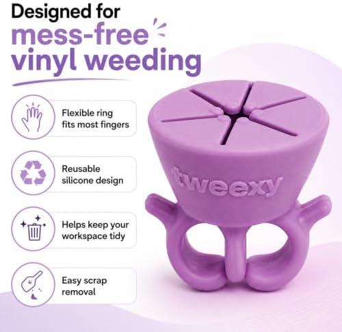 tweexy Wearable Vinyl Weeding Scrap Collector Ring for HTV Crafts – Lavender