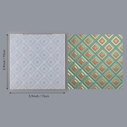 BAOFALI 3D Embossing Folder for Card Making,Rhombus Geometry Plastic Texture Fades Embossing Folder Template for Scrapbooking Cardstock Album DIY Decoration Paper Crafting 5.9x5.9inch