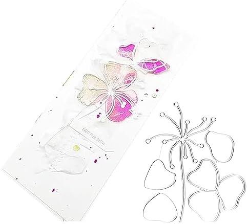 Scrapbooking Die-Cuts, Layer Frame Net Set Metal Cutting Dies for Card Making, Paper Craft Template, Background Embossing Stencils, DIY Album Décor (Lotus Flower 5 x 4.3 in)