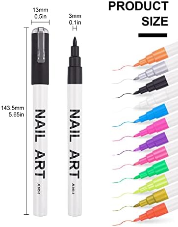 12 Color 3D Nail Art Pens Set Kalolary Nail Point Graffiti Dotting Pen