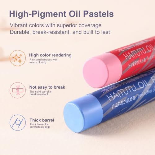 rubens 48 Macaron Colors Soft Oil Pastels, Creamy & Easy Blending