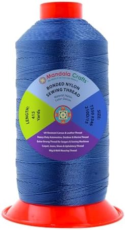 Mandala Crafts Size 346 210D T350 Denim Bonded Nylon Thread, 415 YDs
