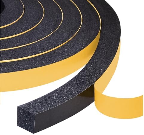 Yotache Self Adhesive Foam Gasket Tape 1/2" W X 1/2" T, 13 Ft Length