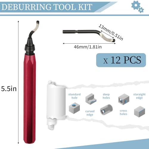 Deburring Tool with 12 HSS Blades for Metal Resin PVC 3D Print