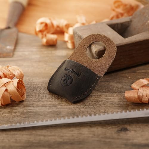 RingSun Thumb Guard Wood Carving Tools, Leather Finger Protector, Handmade Carpenter Working Carving Kit Accessories