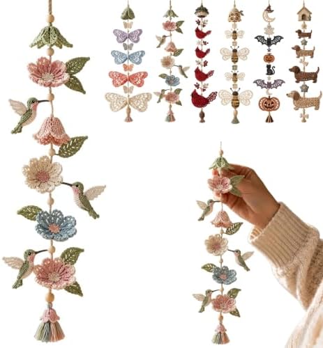 Butterfly Garden Cascade DIY Crochet Kit, Handmade Hanging Crafts，#A