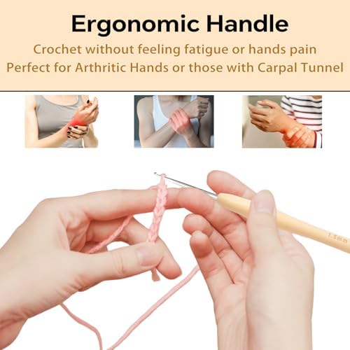 Small Size Crochet Hook Lace Crochet Needle, 1.5mm Crochet Hook, Ergonomic Crochet Hooks，Embroidery Thread Knitting Weaving Tool (1.5 mm)