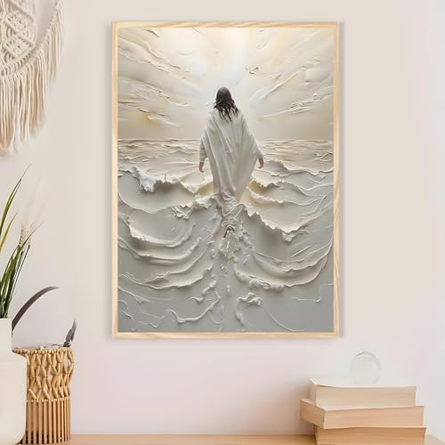 Jesus Paint by Numbers Kit for Adults Framed Canvas 12X16 in, Frameworkless
