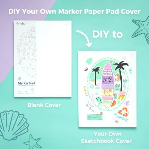 Ohuhu 9"x12" Double-Sided Bleedproof Marker Pad Art Sketchbook 60 Sheets