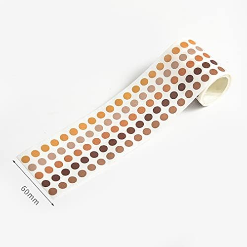 YUBBAEX Morandi 5/16" Dot Washi Tape Round Stickers 1250 Dots Stickers for Bullet Journal Planner Scrapbooking 2 3/8" x 10‘ (Caramel Pudding)