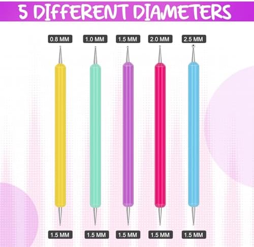 Ashmacdo 20 Pcs Dotting Tools for Painting,Ball Embossing Tool Tracing Stylus for Transfer Paper Drawing Nail Art