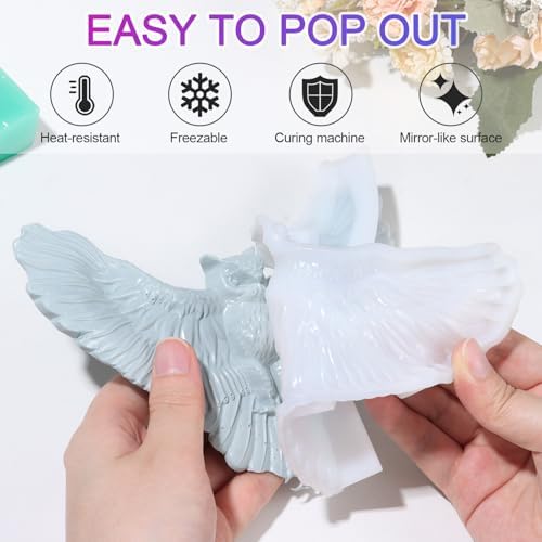 3D Winged Owl Silicone Mold for Epoxy/UV Resin Casting DIY Craft Art Decors