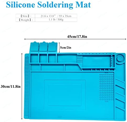 WWZMDiB Heat Resistant 932°F Silicone Magnetic Soldering Work Mat（S-160【17.8 x 11.8” / 45 x 30cm】）