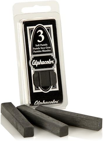 Derwent Alphacolor Soft Pastels, Charcoal, 3 Pastels per Pack (105C) (Pack of 2)