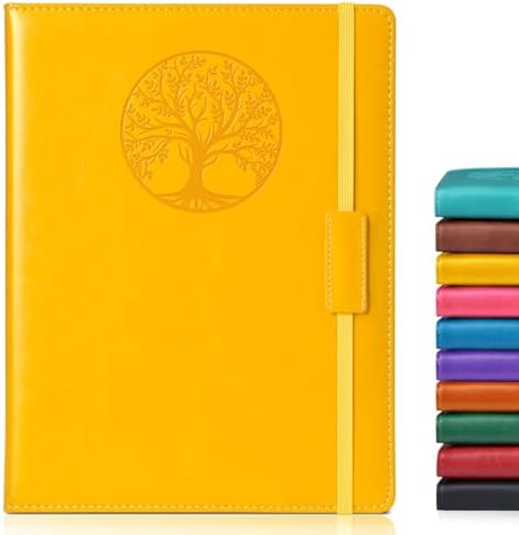 Biuwory B5 Leather Journal Notebook, 256 Lined Pages, Hardcover 7.8"×10.2" | Large Vintage Journal for Women Men,Work,School,Business,Travel Diary,Note taking,College Ruled Writing,Daily Journaling