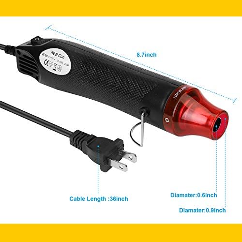 Heat Gun for Crafting - Mini Heat Tool for Epoxy Resin, Silicone Molds, Acrylic Pouring, Embossing, and Bubble Removal, Compact Craft Dryer for Small Art Projects (Black)
