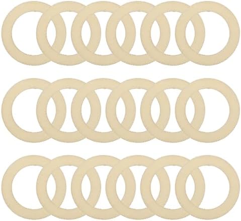 uxcell 50Pcs 30mm(1.2-inch) Natural Wood Rings, Unfinished Wooden Pieces Circle Ornaments Wreath Frame Ring for Home Decor, DIY Crafting